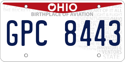 OH license plate GPC8443