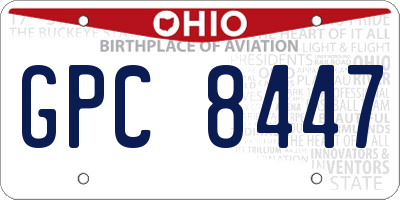 OH license plate GPC8447