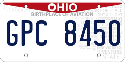 OH license plate GPC8450
