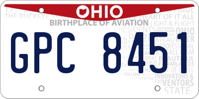 OH license plate GPC8451