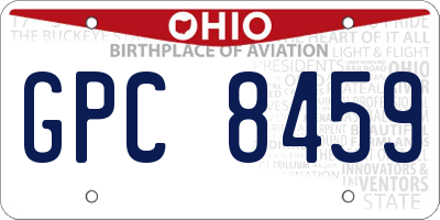 OH license plate GPC8459