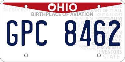 OH license plate GPC8462