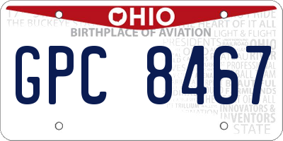 OH license plate GPC8467