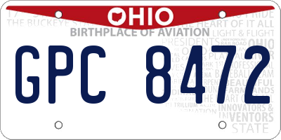 OH license plate GPC8472