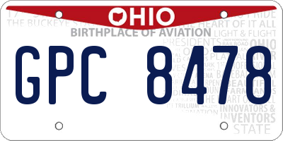 OH license plate GPC8478