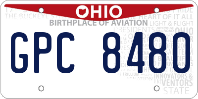 OH license plate GPC8480