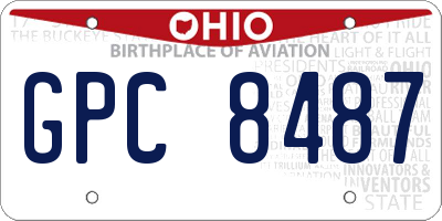 OH license plate GPC8487