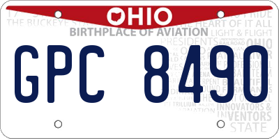 OH license plate GPC8490