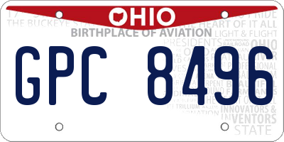 OH license plate GPC8496