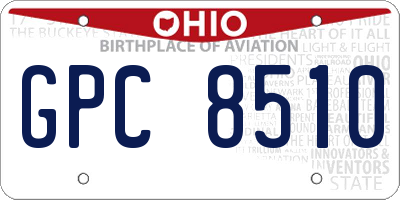OH license plate GPC8510