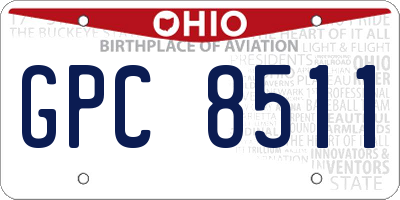 OH license plate GPC8511