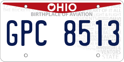 OH license plate GPC8513