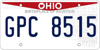 OH license plate GPC8515