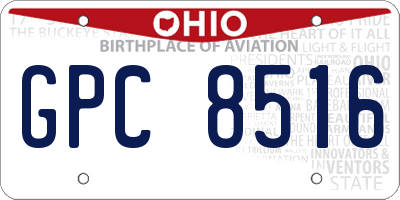 OH license plate GPC8516