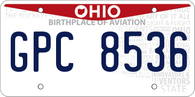 OH license plate GPC8536