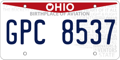 OH license plate GPC8537