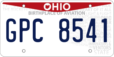OH license plate GPC8541