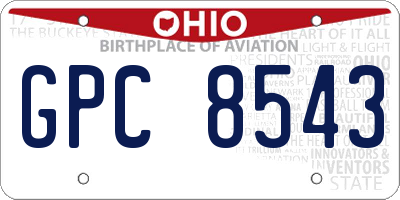 OH license plate GPC8543