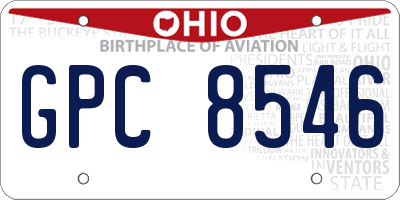 OH license plate GPC8546