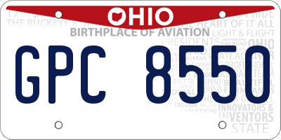 OH license plate GPC8550