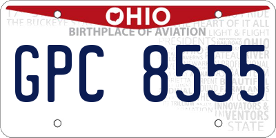OH license plate GPC8555