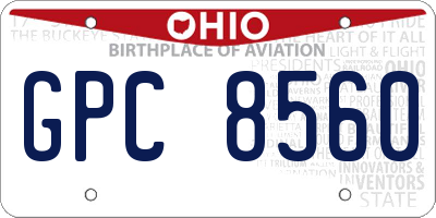 OH license plate GPC8560