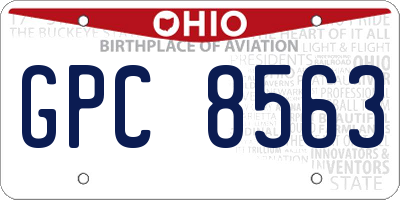 OH license plate GPC8563