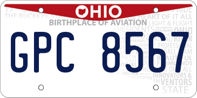 OH license plate GPC8567