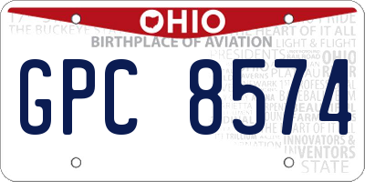 OH license plate GPC8574