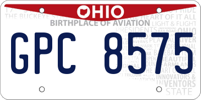 OH license plate GPC8575