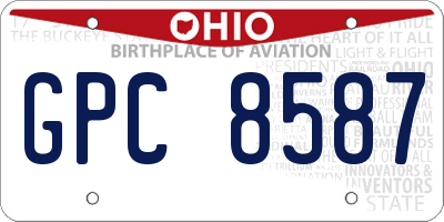 OH license plate GPC8587