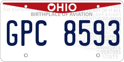 OH license plate GPC8593