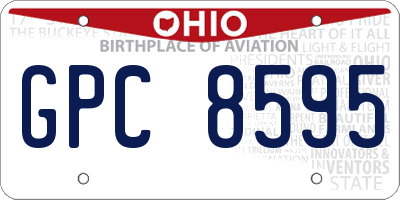 OH license plate GPC8595