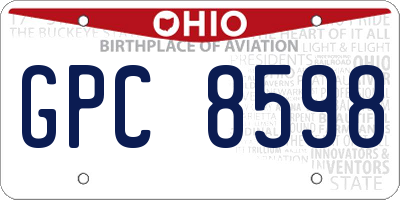 OH license plate GPC8598