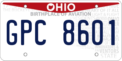 OH license plate GPC8601