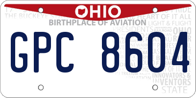 OH license plate GPC8604