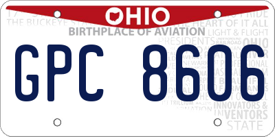 OH license plate GPC8606