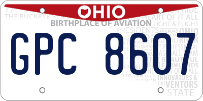 OH license plate GPC8607