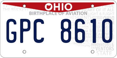 OH license plate GPC8610