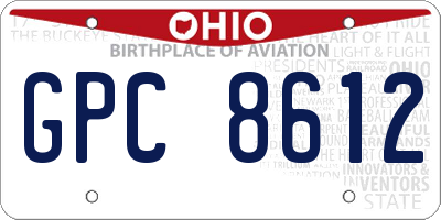 OH license plate GPC8612