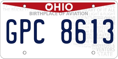 OH license plate GPC8613