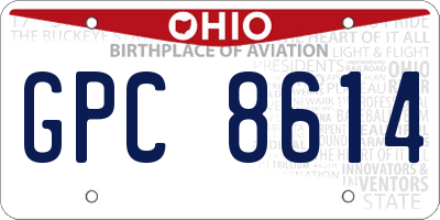 OH license plate GPC8614