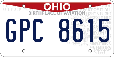 OH license plate GPC8615