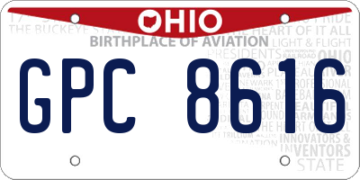 OH license plate GPC8616