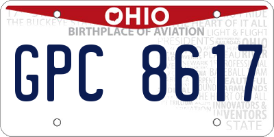 OH license plate GPC8617