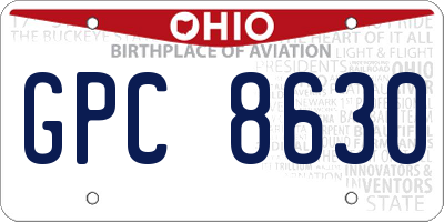 OH license plate GPC8630