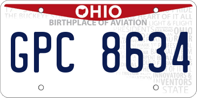 OH license plate GPC8634