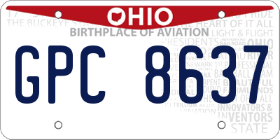 OH license plate GPC8637