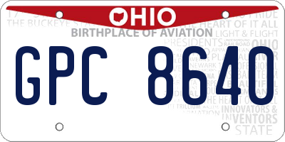 OH license plate GPC8640