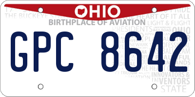 OH license plate GPC8642